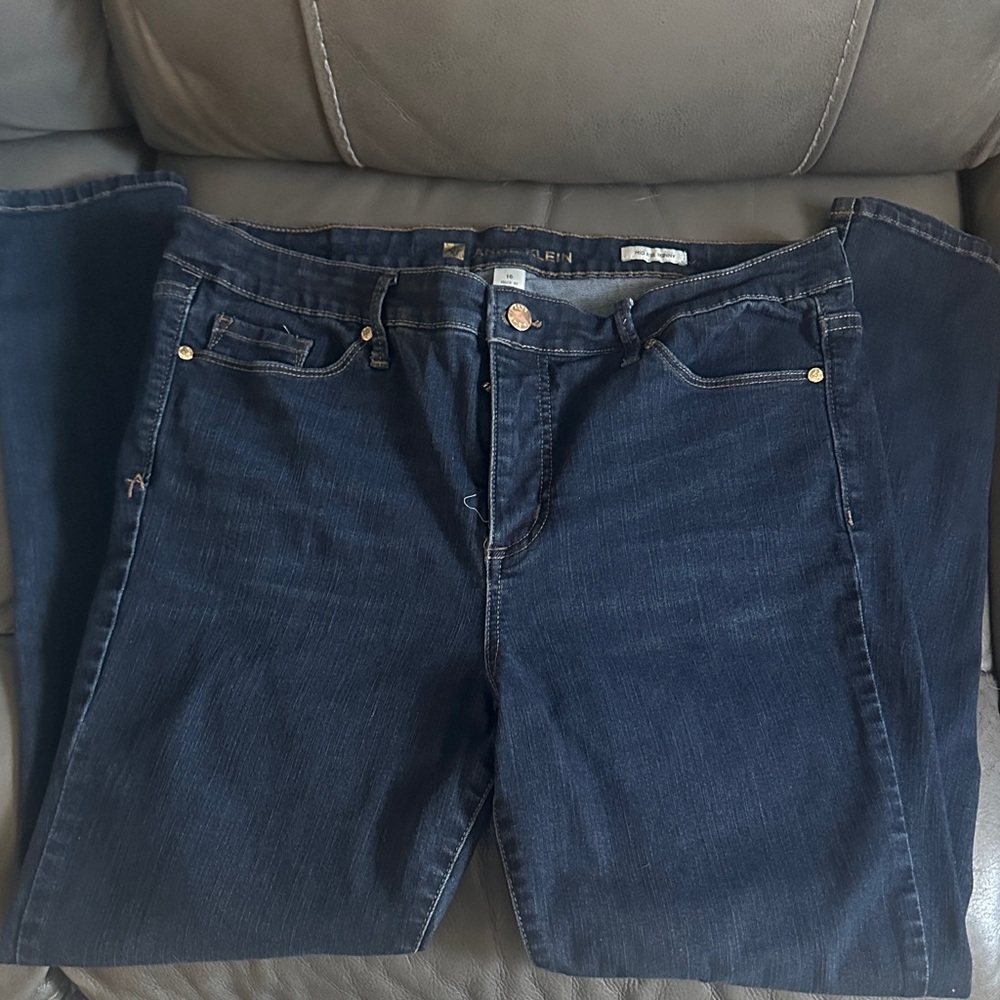 Anne Klein Women's Dark Blue Straight Leg Jeans